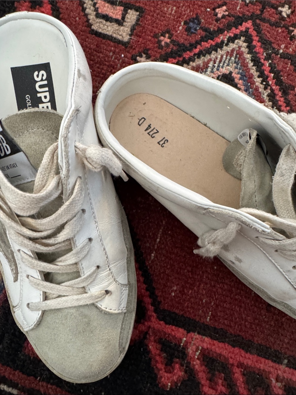 Golden Goose White Leather Super Star Sabot with Platinum Star - Picture 10 of 13